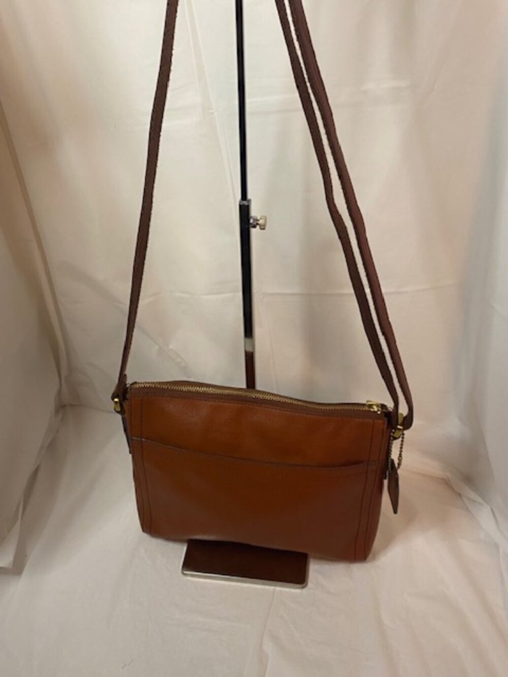 Fossil Tara Brown Leather Crossbody Bag